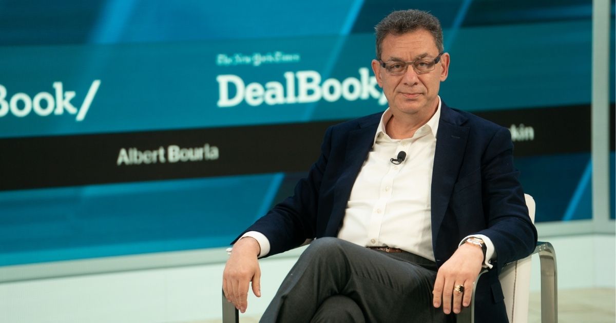 Pfizer CEO Albert Bourla attends The New York Times DealBook Online Summit on Nov. 9, 2021, in New York City.