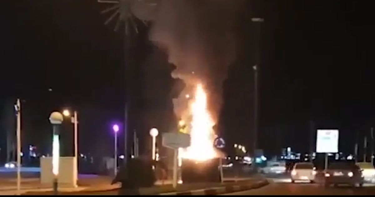 A statue of Iranian General Qasem Soleimani was unveiled Wednesday, but was torched hours later.