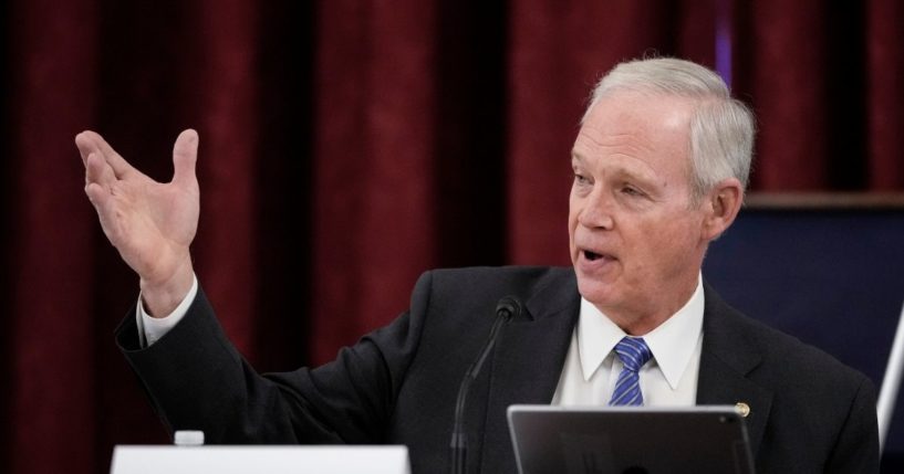 Sen. Ron Johnson speaks during a panel discussion in the Russell Senate Office Building on Capitol Hill on Monday in Washington, D.C.