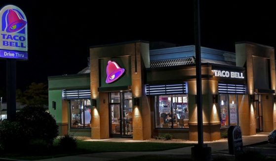 A Taco Bell fast food restaurant in Revere, Massachusetts, is seen on the night of Sept. 19.