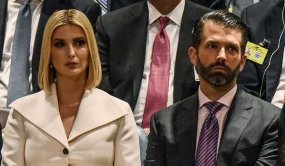 Ivanka Trump and Donald Trump Jr. listen during a speech by then-President Donald Trump at the United Nations General Assembly at UN headquarters on Sept. 24, 2019, in New York City.