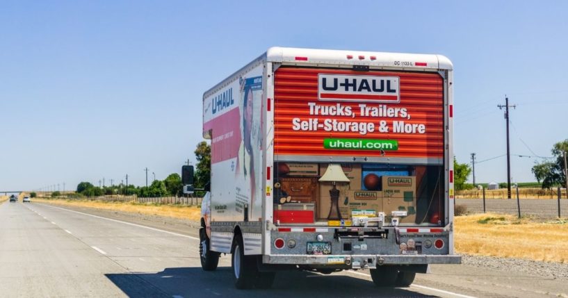 A U-Haul truck is seen in this stock image.