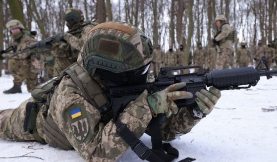 Civilians receive basic combat training on Saturday in Kyiv, Ukraine.