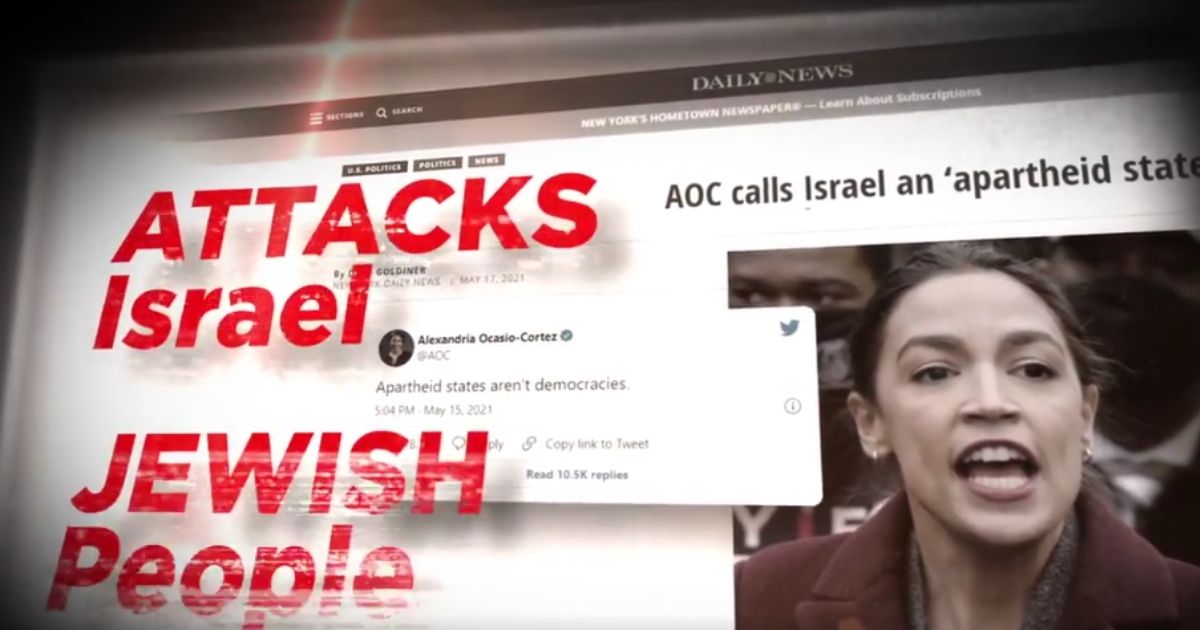 A video ad attacking Democratic Rep. Alexandria Ocasio-Cortez and supporting Republican challenger Tina Forte notes that AOC 'repeatedly attacks Israel and the Jewish people.'