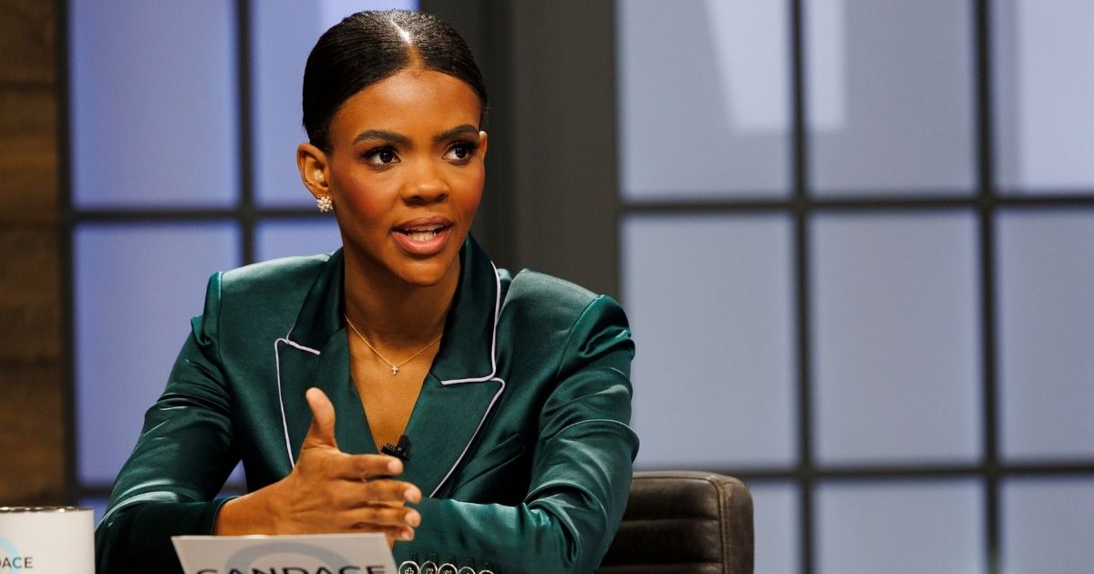 Conservative activist and media personality Candace Owens is pictured Jan. 4 while her podcast "Candace" in Nashville, Tennessee.