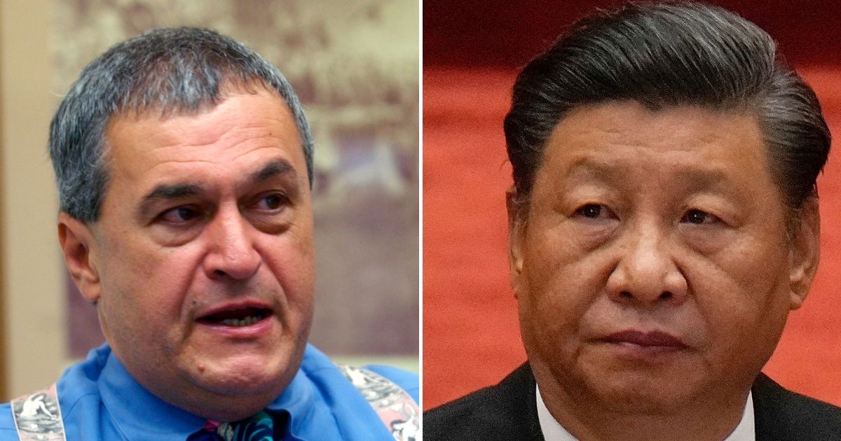 Tony Podesta, left, seen in a file photo from September 2004, has earned $1 million during the past 6 months lobbying the Biden White House on behalf of Huawei, a Chinese company that the US has deemed a national security threat, according to a report by the Washington Examiner. The US Department of Justice believes Huawei is working with the Chinese Communist Party, led by Xi Jinping, right, to gain access to computer hardware and networks around the world.
