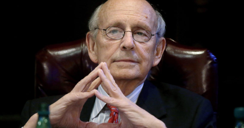 Supreme Court Associate Justice Stephen Breyer listens during a forum at the French Cultural Center in Boston, Massachusetts, on Feb. 13, 2017.