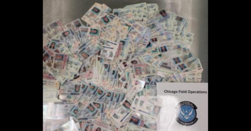 Nearly 1,200 counterfeit driver licenses were seized by U.S. Customs and Border Protection officers in Indianapolis.