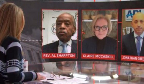 Image showing panelists on MSNBC's "Deadline: Washington" program on Monday: From left, Al Sharpton, former Sen. Claire McCaskill, and Jonathan Greenblatt, CEO of the Anti-Defamation League.