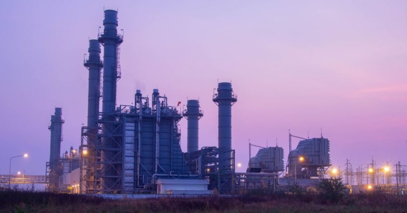 A natural gas plant is seen in the above stock image.
