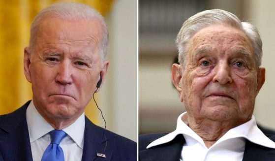 President Joe Biden's, left, administration awarded around $200 million in contracts to a nonprofit funded by George Soros, right.