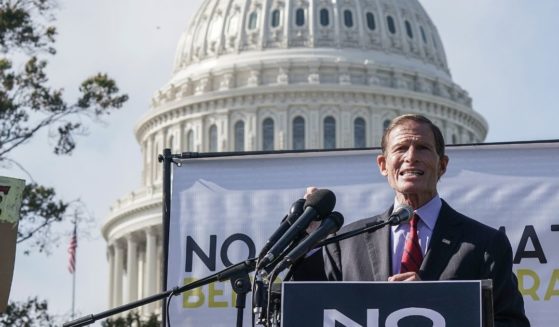 Sen. Richard Blumenthal, a Democrat from Connecticut, is seen speaking at the US Capitol in this file photo from October 2020. Blumenthal has come under fire as it was recently disclosed he invested in Robinhood just after calling for the company to be investigated.