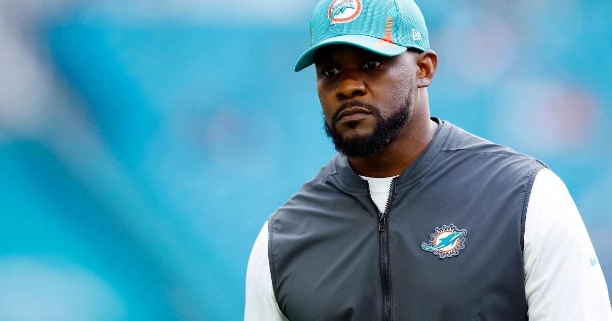 Head coach Brian Flores of the Miami Dolphins looks on prior to a game against the New England Patriots at Hard Rock Stadium on Jan. 9 in Miami Gardens, Florida.