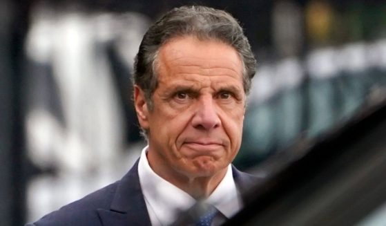Former New York Gov. Andrew Cuomo makes his way to a helicopter In New York City after announcing his resignation on Aug. 10, 2021.