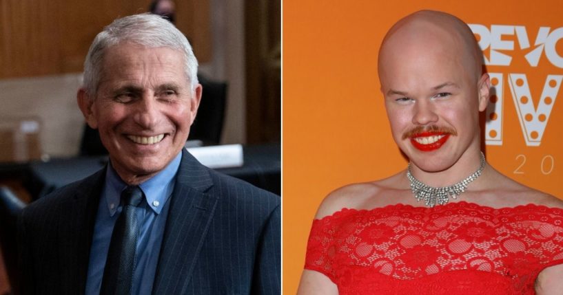 At left, Dr. Anthony Fauci, director of the National Institute of Allergy and Infectious Diseases, talks after a Senate hearing on Capitol Hill in Washington on May 26. At right, Sam Brinton attends the TrevorLive Los Angeles Gala at the Beverly Hilton Hotel in Beverly Hills, California, on Nov. 17, 2019.