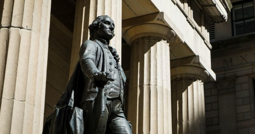 A statue of George Washington is seen in this stock image.