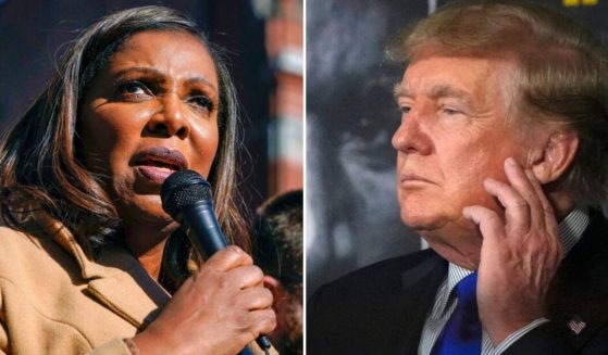 Former President Donald Trump, right, has accused New York Attorney General Letitia James of using her position for politically-motivated legal harassment.