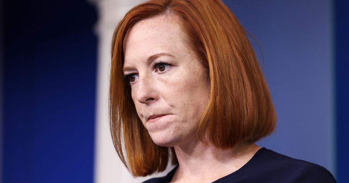 White House press secretary Jen Psaki looks on during a briefing at the White House in Washington on Oct. 18.