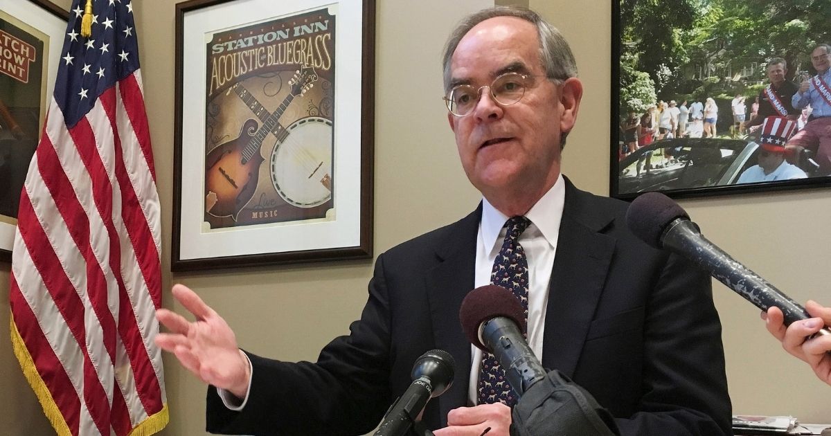 Democratic Rep. Jim Cooper of Tennessee speaks to reporters from his office in Nashville on Feb. 16, 2018. In January he decided he will not seek another term of office.