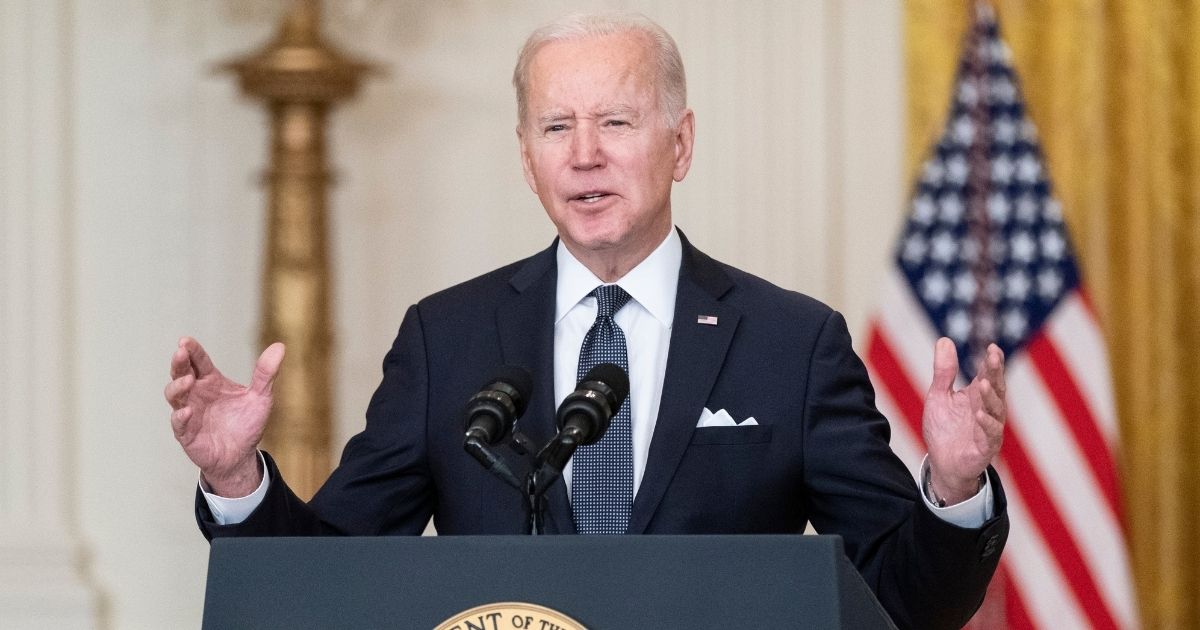 President Joe Biden speaks about the Ukraine and Russia tensions from the White House on Feb. 15.