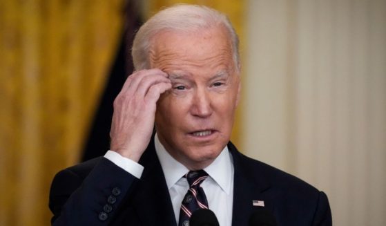 President Joe Biden talks about his administration's response to Russia's moves against Ukraine in a speech from the East Room of the White House in Washington on Tuesday.