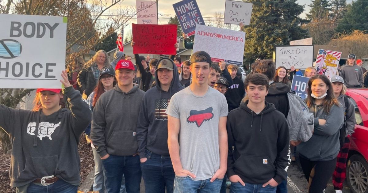 About 75 to 100 Washougal High School students in Washington staged a walkout when they were not permitted inside their school without masks. The student protests have spread across the state.