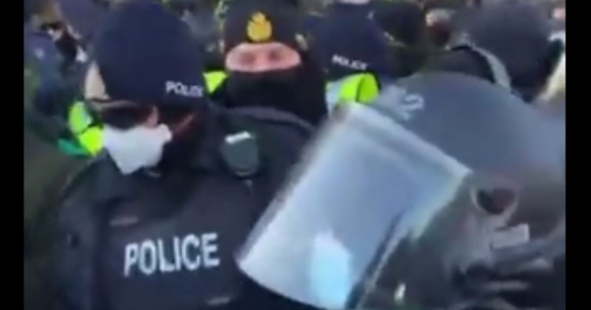 Ottowa Police were filmed using excessive force dealing with the Freedom Convoy protesters in Ottowa, Canada, including hitting and running over people with horses on Friday.