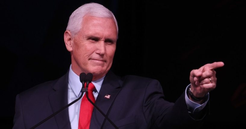 Former Vice President Mike Pence addressed a Stanford College Republican forum Thursday with a speech titled, 'How to Save America From the Woke Left..'