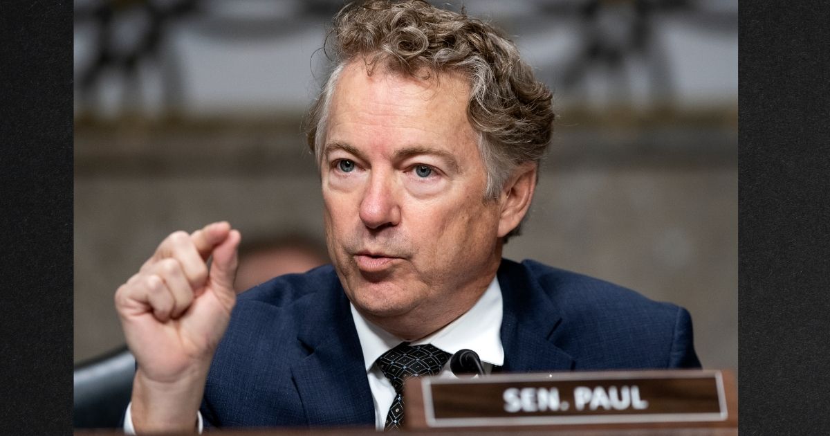 Sen. Rand Paul of Kentucky, seen speaking at a Senate hearing in January, said Canada didn't create any vaccine restrictions for truck drivers until President Joe Biden's administration instituted them.