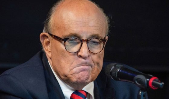 Rudy Giuliani appeared on the radio talk show at WABC studios in New York City on Sept. 10, 2021.