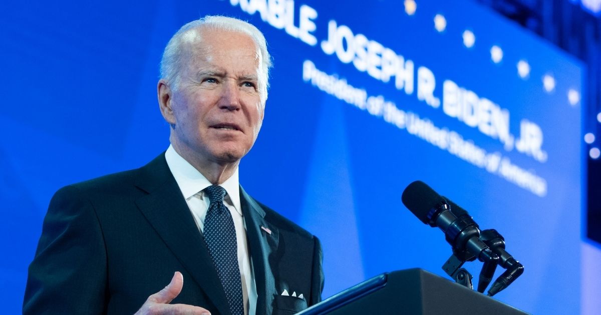 President Joe Biden appears to scowl during a Jan. 21 speech to the U.S. Conference of Mayors in Washington.