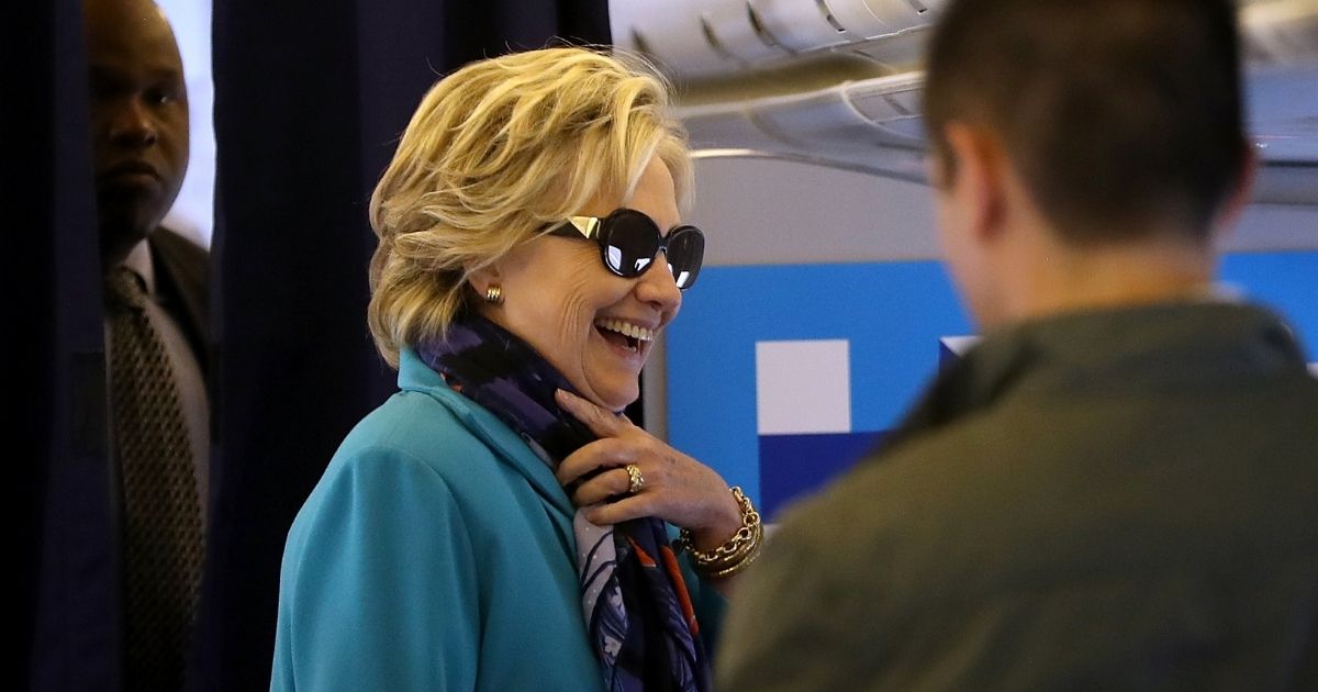 Then-Democratic presidential nominee Hillary Clinton is pictured at the Westchester County Airport on Oct. 29, 2016, in White Plains, New York.