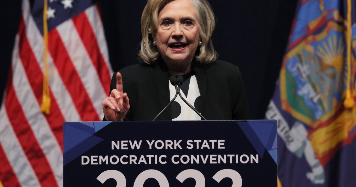 Hillary Clinton speaks during the 2022 New York State Democratic Convention at the Sheraton New York Times Square Hotel on Feb. 17 in New York City.