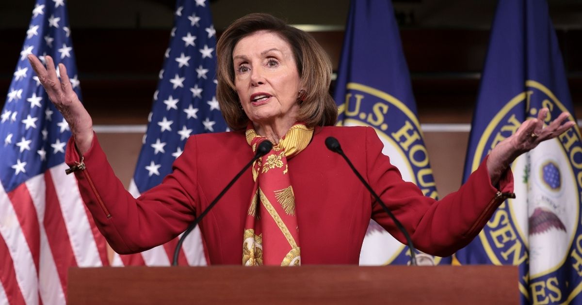 Speaker of the House Nancy Pelosi answers questions during a press conference at the U.S. Capitol on Feb. 9, 2022.