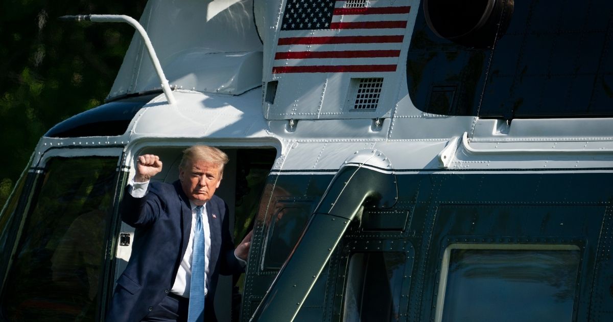 Then-President Donald Trump boards Marine One on the South Lawn of the White House in a May 2020 file photo.