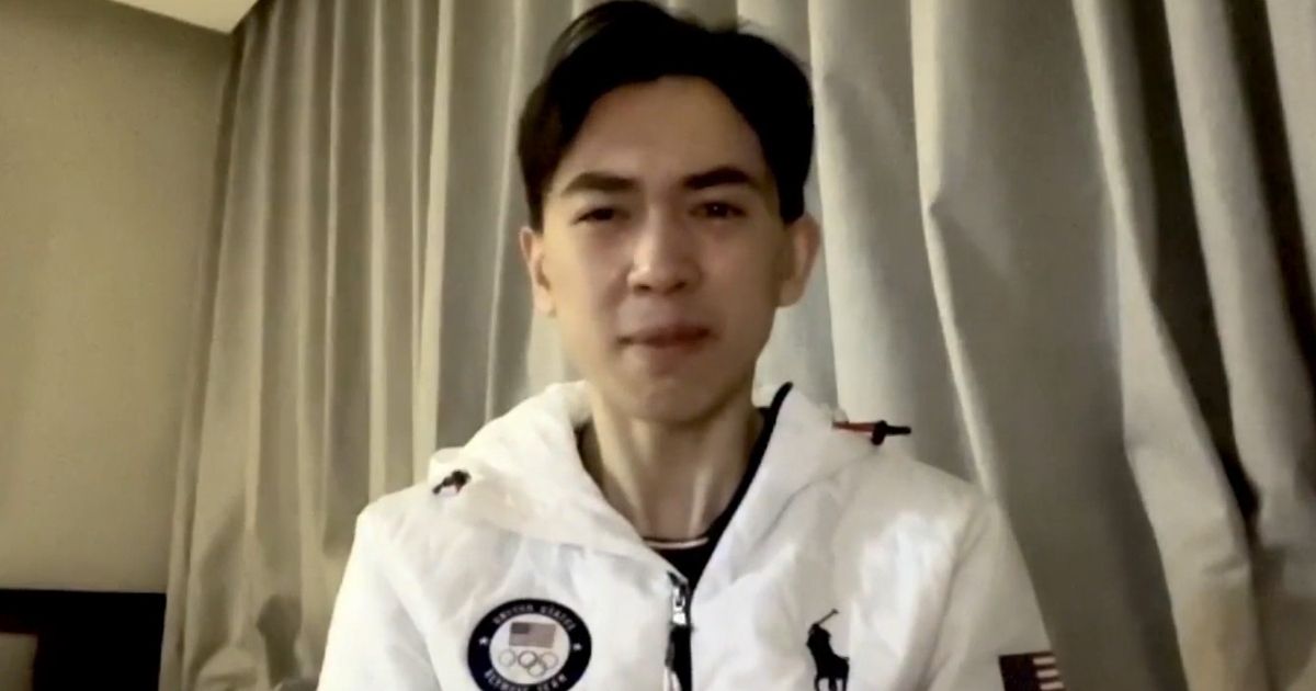 U.S. figure skater Vincent Zhou gets choked up talking about the positive COVID-19 test that cost him a shot at a gold medal in the Beijing Olympics.