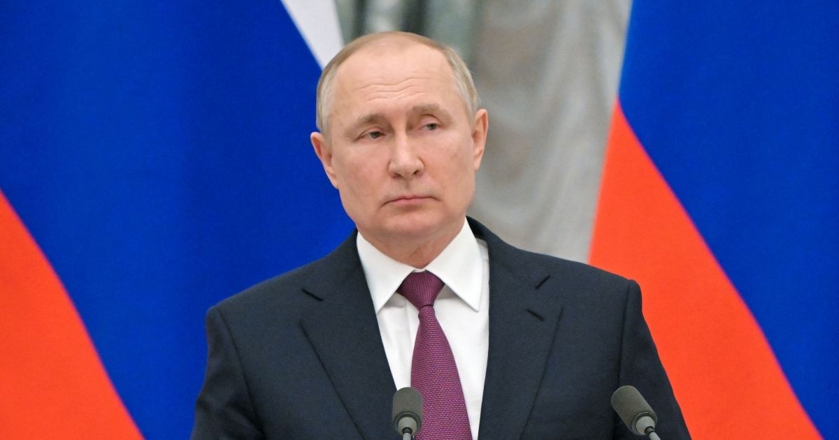 Russian President Vladimir Putin speaks during a news conference at the Kremlin in Moscow on Feb. 15.