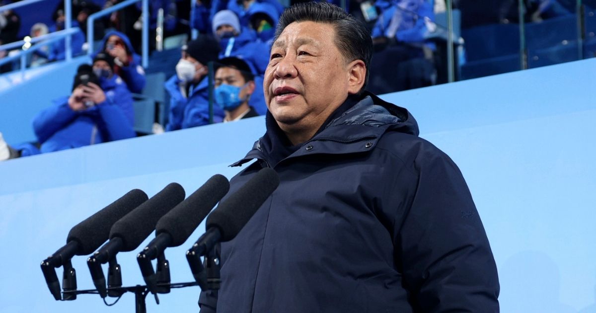Chinese President Xi Jinping appears at the opening ceremony for the 2022 Winter Olympics in Beijing on Friday.