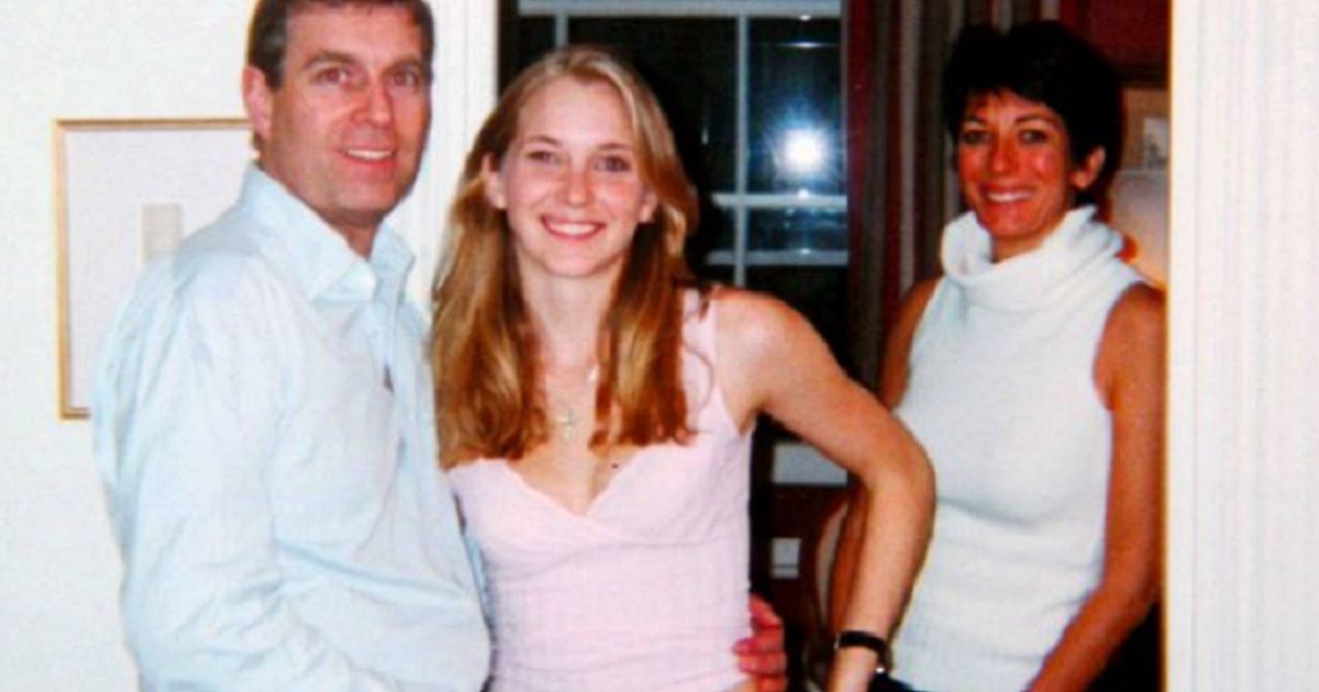 British Prince Andrew, Virginia Roberts Giuffree, center, and Ghislaine Maxwell in a photo taken about 2000.
