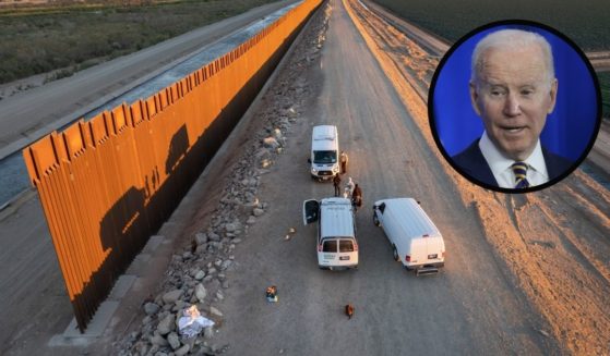 Border Patrol agents receive illegal immigrants on Dec. 11, 2021, in Yuma, Arizona. President Joe Biden speaks during an event at Germanna Community College on Thursday in Culpeper, Virginia.