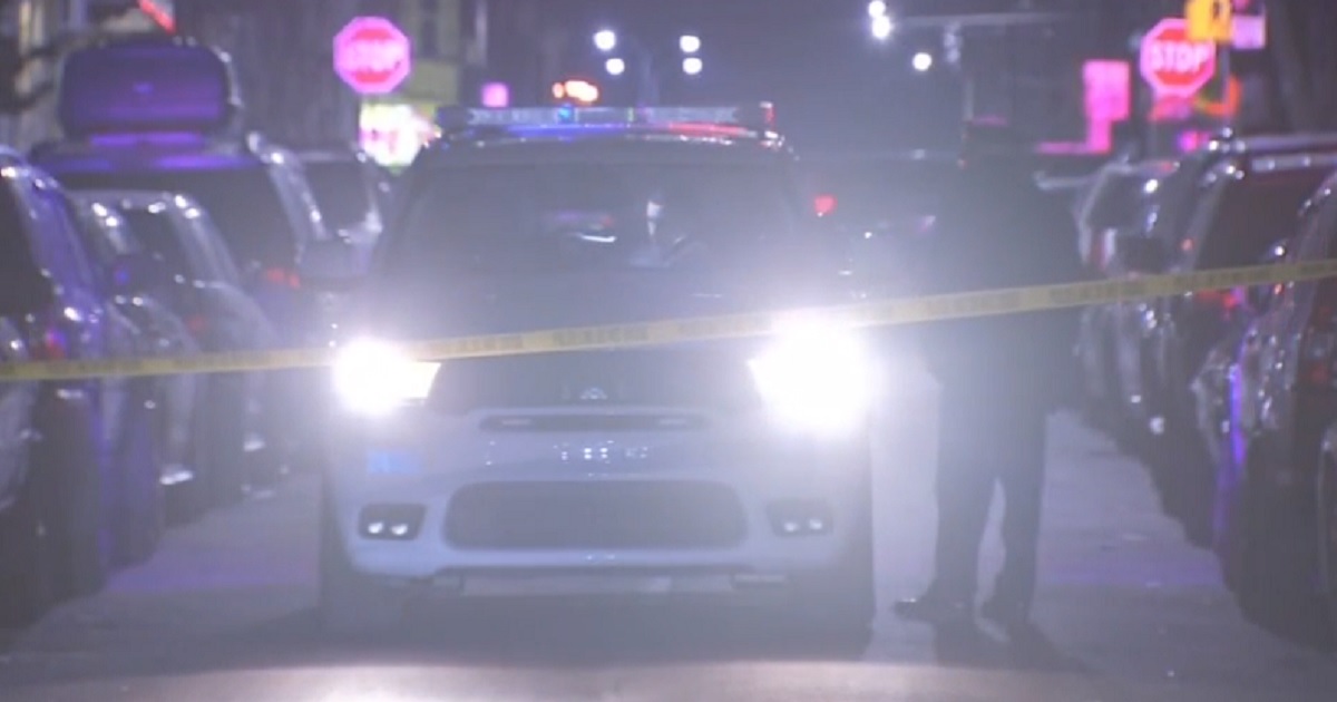 A police vehicle at the scene of an attempted carjacking Wednesday night in Philadelphia.