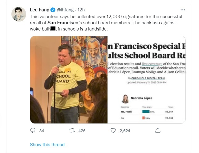 A volunter for the San Franciso school board recall effort. 