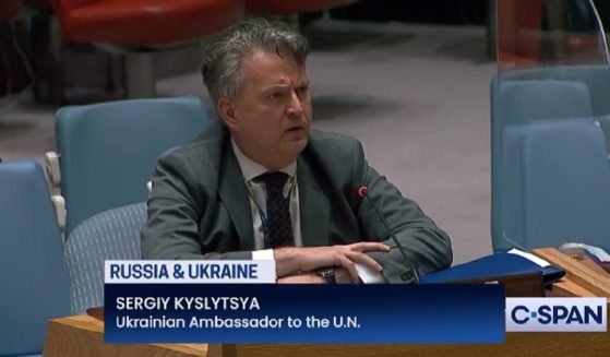 Ukrainian Ambassador Sergiy Kyslytsya addresses the United Nations Security Council on Wednesday.