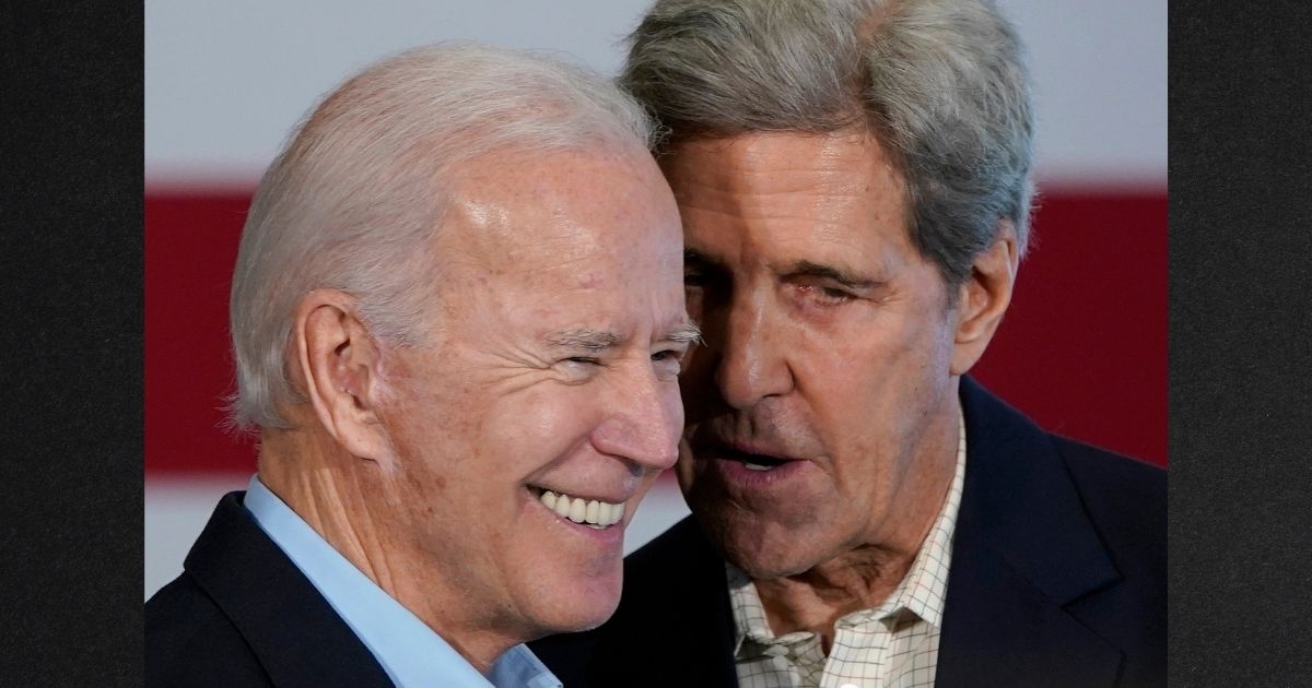Then-presidential candidate Joe Biden, left, is seen on the 2019 campaign trail with former Democratic presidential candidate John Kerry. A new lawsuit refutes Biden's promises of transparency after Biden's State Department proposed to delay the release of documents regarding Kerry's climate-czar duties until after the 2024 election.