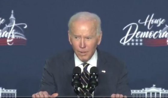 President Joe Biden, speaking to House Democrats Friday, was apparently trying to sound threatening as he gripped the podium and leaned forward, speaking in a half-whisper about the Russian stock market, which he predicted would 'blow up' upon reopening.