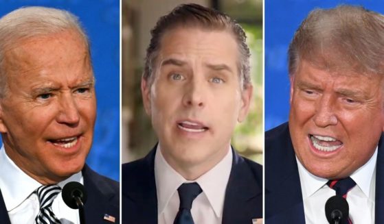During a presidential debate in September 2020, Donald Trump brought up the subject of Joe Biden's son Hunter Biden, center, and several million dollars the younger Biden allegedly received from the wife of the former mayor of Moscow.