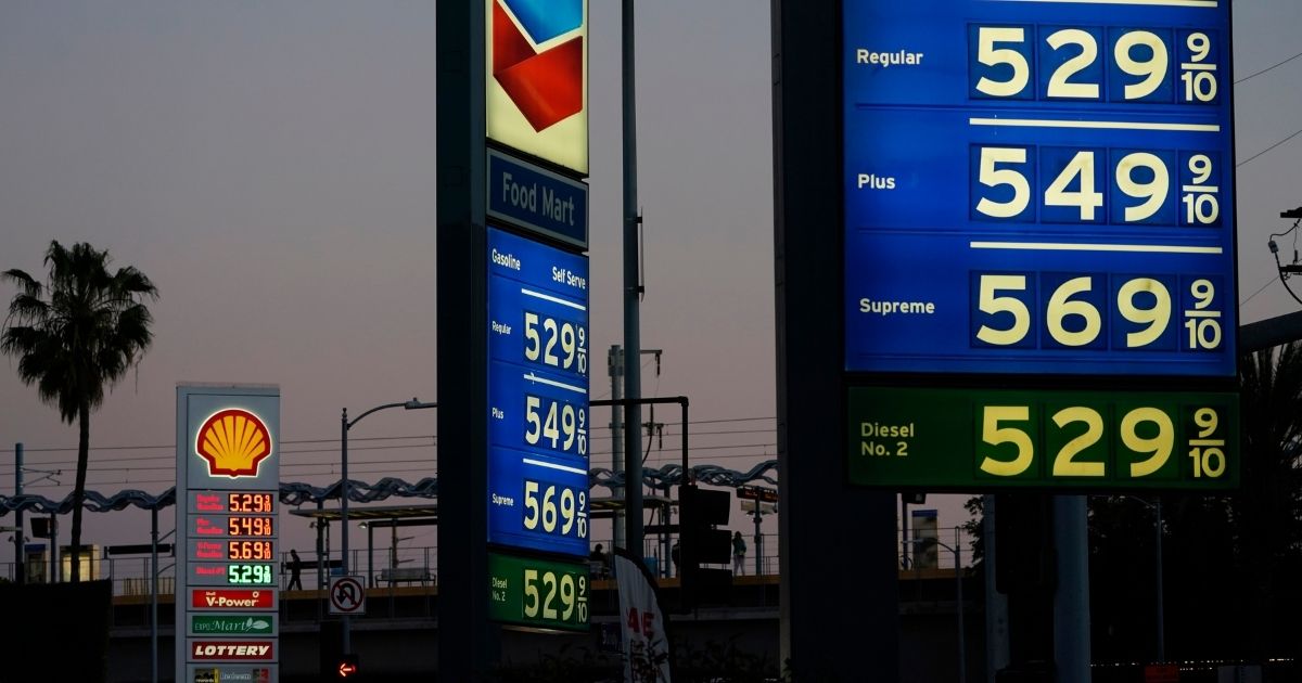 Gas prices reached well over $5 per gallon in Los Angeles, California on Monday.