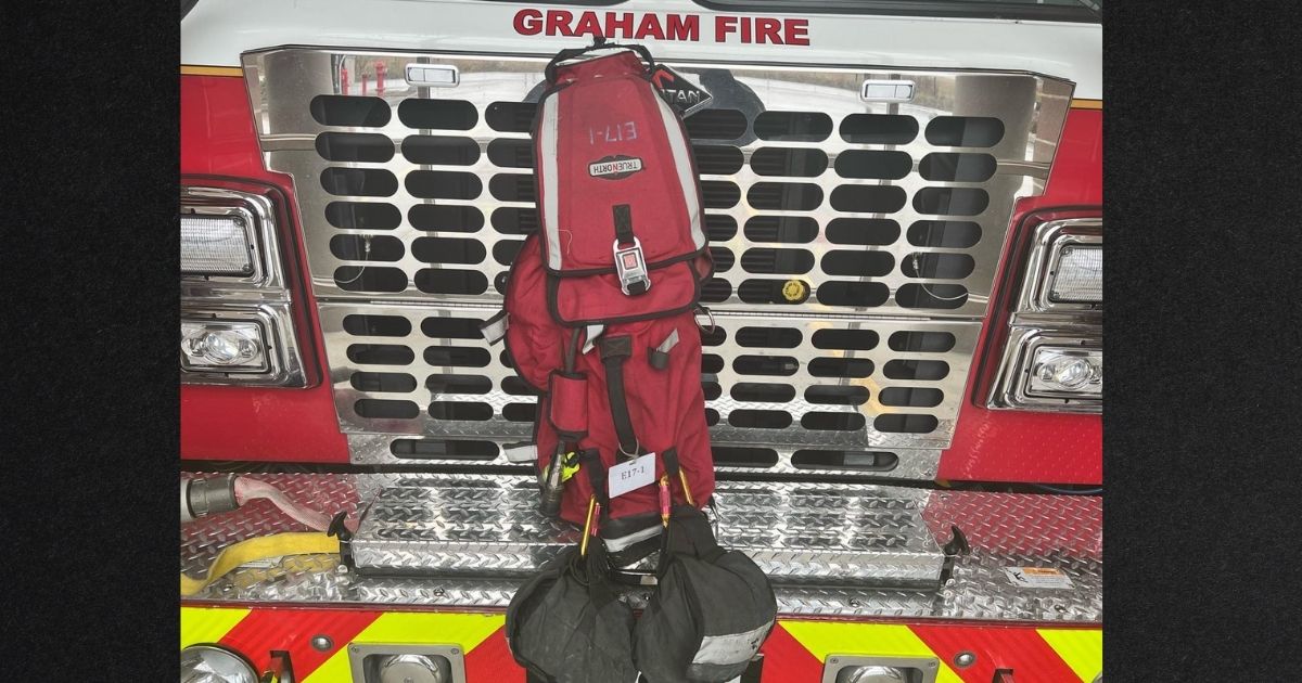 After rifling through several compartments on the fire truck, the thief stole a bag containing an essential piece of equipment used to rescue trapped firefighters.