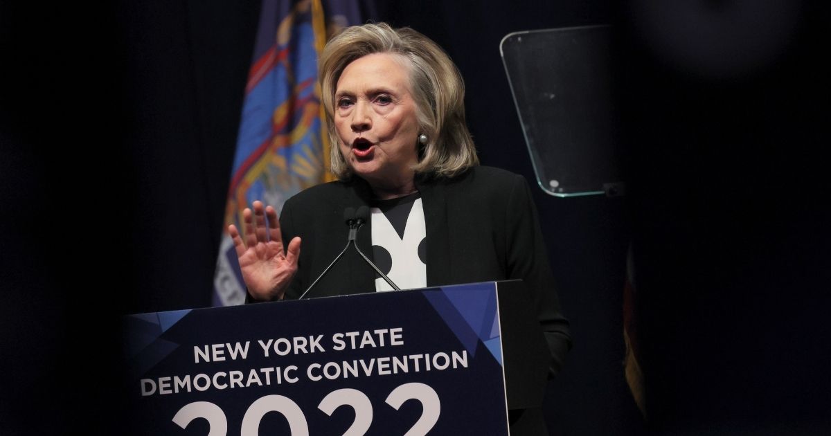 Hillary Clinton speaks during the 2022 New York State Democratic Convention on Feb. 17 in New York City.