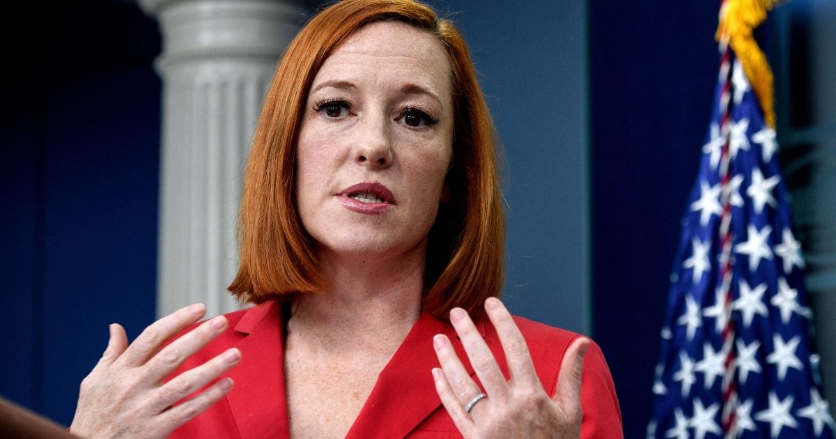 White House press secretary Jen Psaki speaks during the daily briefing in the James Brady Press Briefing Room of the White House in Washington on Monday.